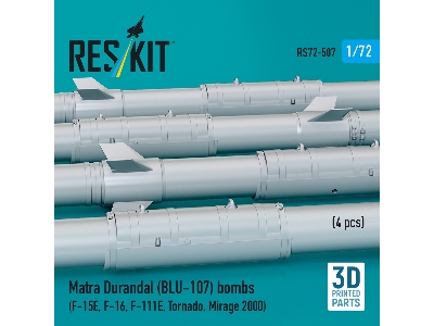 Matra Durandal (Blu-107) Bombs (4pcs) (F-15e, F-16, F-111e, Tornado, Mirage 2000) (3d Printed) - image 2