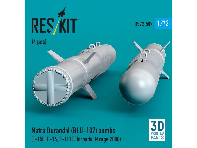 Matra Durandal (Blu-107) Bombs (4pcs) (F-15e, F-16, F-111e, Tornado, Mirage 2000) (3d Printed) - image 3