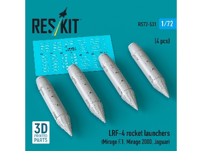 Lrf-4 Rocket Launchers (4pcs) (Mirage F.1, Mirage 2000, Jaguar) (3d Printed) - image 1