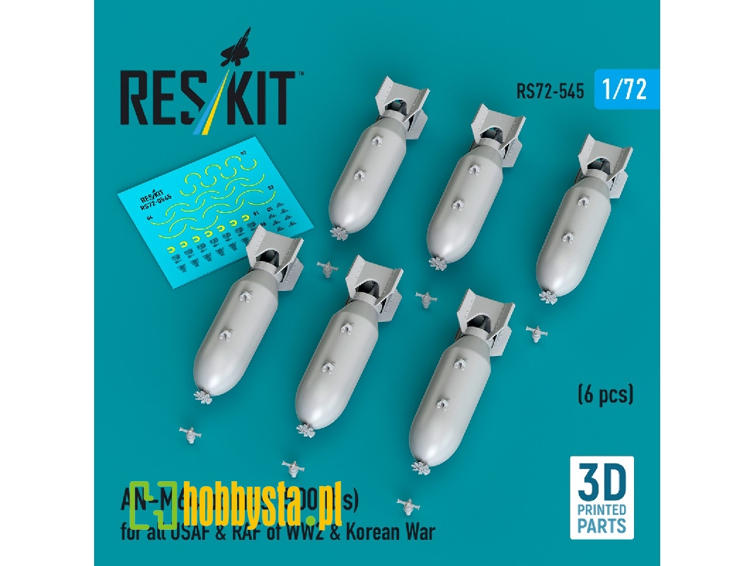 An-m64 Bombs (500 Lbs) For All Usaf & Raf Of Ww2 & Korean War (6pcs) (3d Printed) - image 1 An-m64 Bombs (500 Lbs) For All Usaf & Raf Of Ww2 & Korean War (6pcs) (3d Printed) - image 1