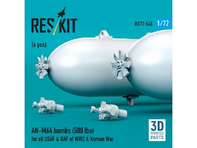 An-m64 Bombs (500 Lbs) For All Usaf & Raf Of Ww2 & Korean War (6pcs) (3d Printed) - image 2
