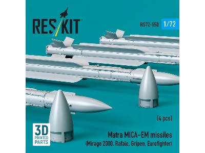 Matra Mica-em Missiles (4pcs) (Mirage 2000, Rafale, Gripen, Eurofighter) (3d Printed) - image 2