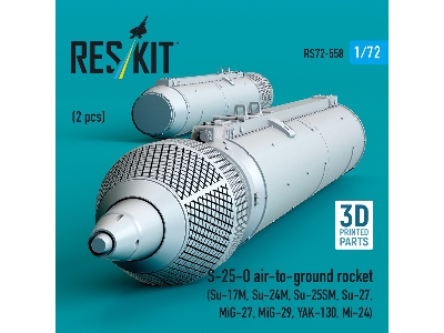 S-25-o Air-to-ground Rocket (2pcs) (Su-17m, Su-24m, Su-25sm, Su-27, Mig-27, Mig-29, Yak-130, Mi-24) (3d Printed) - image 2