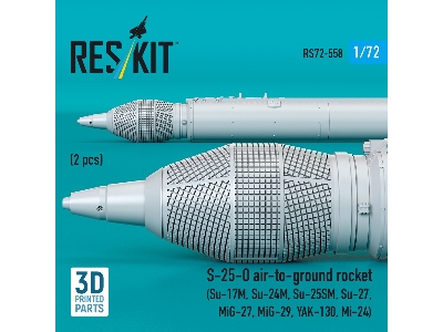S-25-o Air-to-ground Rocket (2pcs) (Su-17m, Su-24m, Su-25sm, Su-27, Mig-27, Mig-29, Yak-130, Mi-24) (3d Printed) - image 3