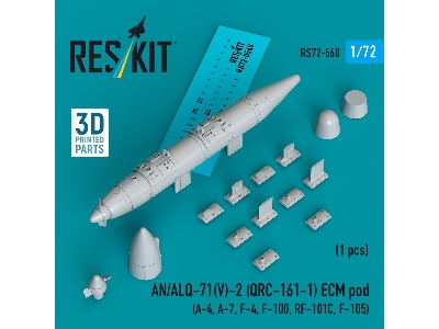 An/Alq-71(V)-2 (Qrc-161-1) Ecm Pod (1pc) (A-4, A-7, F-4, F-100, Rf-101c, F-105) (3d Printed) - image 1
