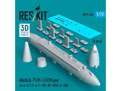 An/Alq-71(V)-3 Ecm Pod (A-4, A-7, F-4, F-100, Rf-101c, F-105) (1pc) (3d Printed) - image 1