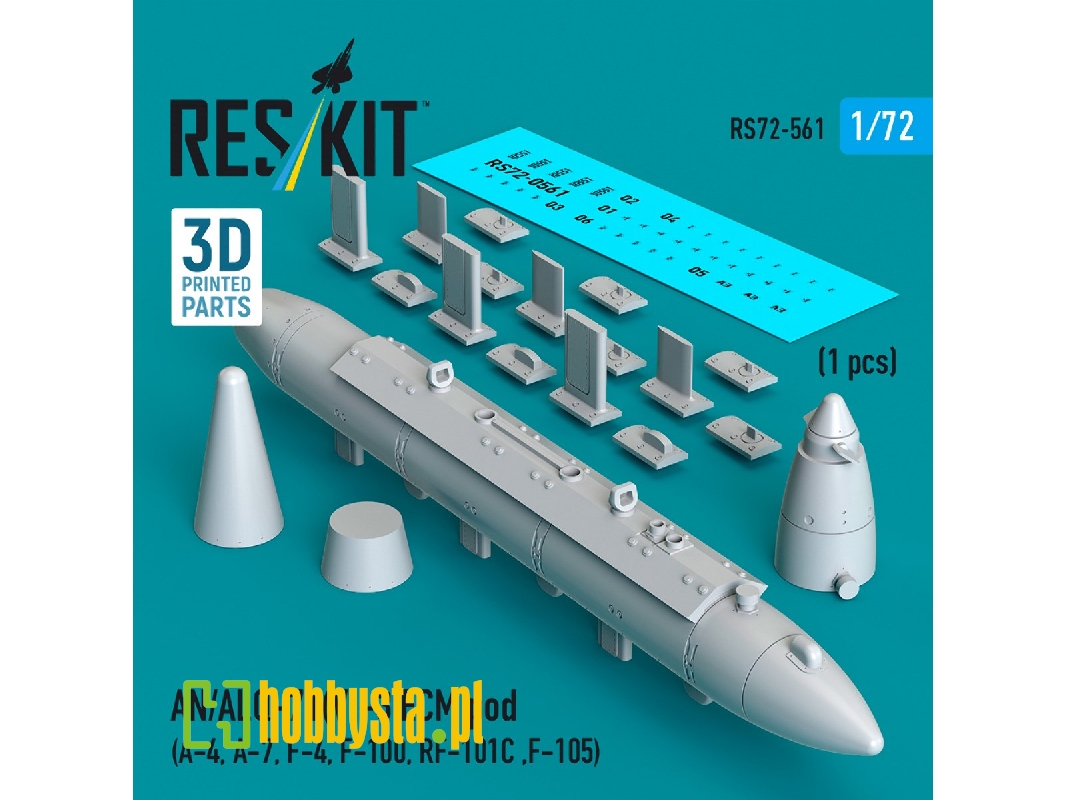 An/Alq-71(V)-3 Ecm Pod (A-4, A-7, F-4, F-100, Rf-101c, F-105) (1pc) (3d Printed) - image 1 An/Alq-71(V)-3 Ecm Pod (A-4, A-7, F-4, F-100, Rf-101c, F-105) (1pc) (3d Printed) - image 1