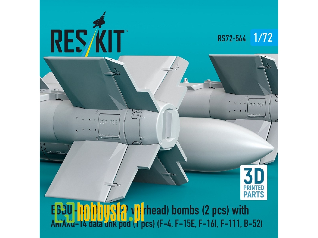 Egbu-15 (Blu-109 Warhead) Bombs (2pcs) With An/Axq-14 Data Link Pod (1pc) (F-4, F-15e, F-16i, F-111, B-52) (3d Printed) - image Egbu-15 (Blu-109 Warhead) Bombs (2pcs) With An/Axq-14 Data Link Pod (1pc) (F-4, F-15e, F-16i, F-111, B-52) (3d Printed) - image