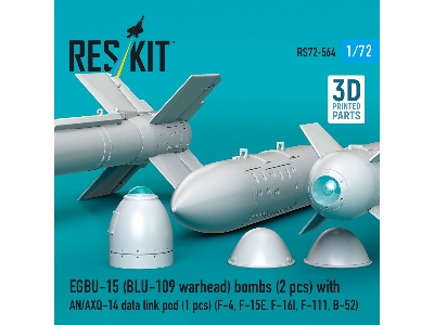 Egbu-15 (Blu-109 Warhead) Bombs (2pcs) With An/Axq-14 Data Link Pod (1pc) (F-4, F-15e, F-16i, F-111, B-52) (3d Printed) - image 