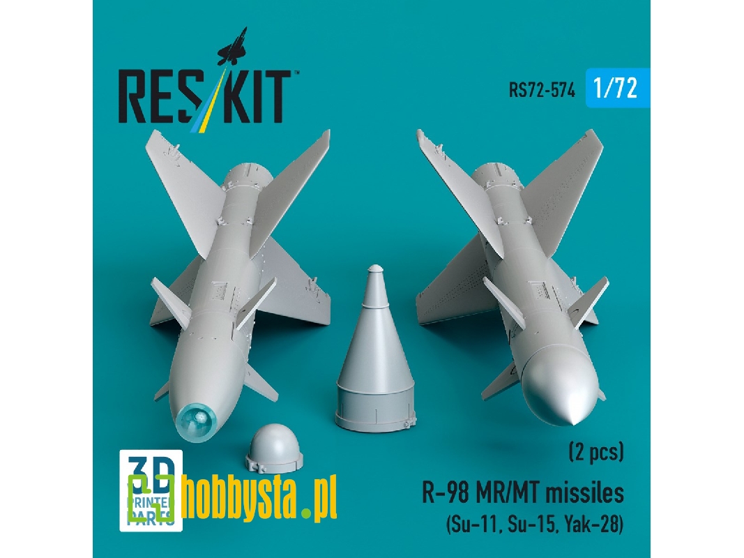 R-98 Mr/Mt Missiles (2pcs) (Su-11, Su-15, Yak-28) (3d Printed) - image 1