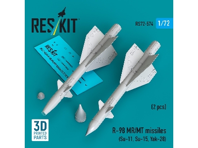 R-98 Mr/Mt Missiles (2pcs) (Su-11, Su-15, Yak-28) (3d Printed) - image 3