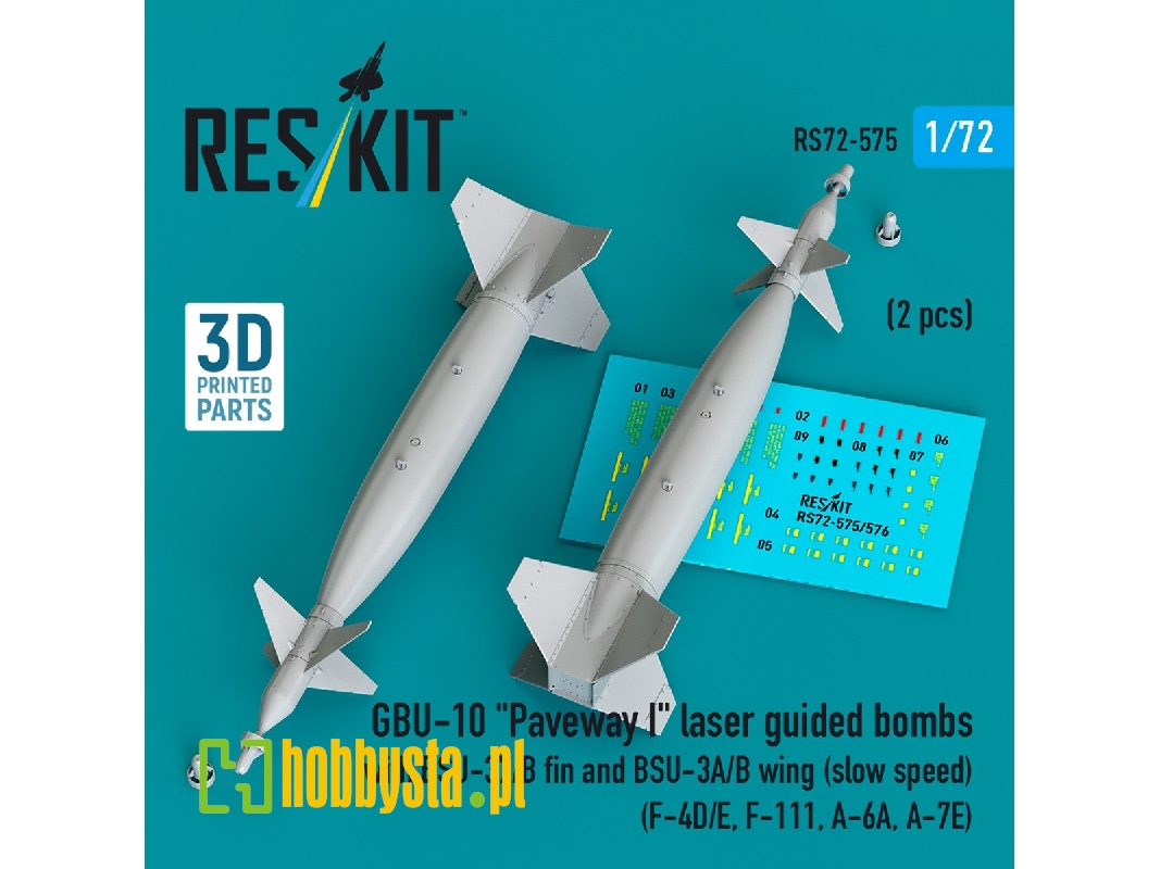Gbu-10 'paveway I' Laser Guided Bombs With Bsu-37/B Fin And Bsu-3a/B Wing (Slow Speed) (2pcs) (F-4d/E, F-111, A-6a, A-7e) (3d Pr Gbu-10 'paveway I' Laser Guided Bombs With Bsu-37/B Fin And Bsu-3a/B Wing (Slow Speed) (2pcs) (F-4d/E, F-111, A-6a, A-7e) (3d Pr