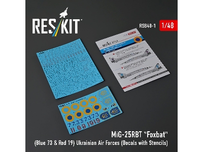 Mig-25rbt 'foxbat' (Blue 73 & Red 19) Ukrainian Air Forces (Decals With Stencils) - image 1