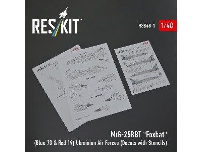 Mig-25rbt 'foxbat' (Blue 73 & Red 19) Ukrainian Air Forces (Decals With Stencils) - image 2