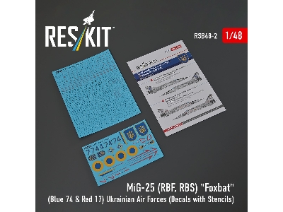 Mig-25rbf, Rbs 'foxbat' (Blue 74 & Red 17) Ukrainian Air Forces (Decals With Stencils) - image 1