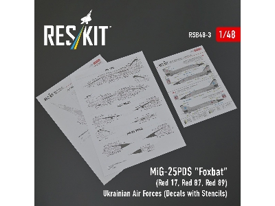 Mig-25pds 'foxbat' (Red 17, Red 87, Red 89) Ukrainian Air Forces (Decals With Stencils) - image 2