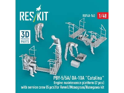 Pby-5/5a/ Oa-10a 'catalina' Engine Maintenance Platform (2pcs) With Service Crew (5pcs) For Revell/Monogram/Hasegawa Kit (3d Pri