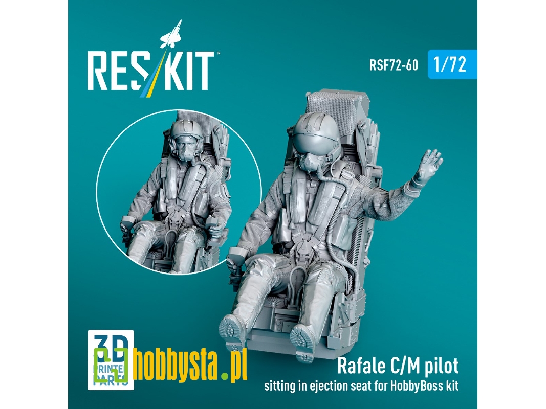 Rafale C/M Pilot Sitting In Ejection Seat For Hobbyboss Kit (1pc) (3d Printed) - image 1 Rafale C/M Pilot Sitting In Ejection Seat For Hobbyboss Kit (1pc) (3d Printed) - image 1