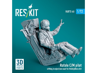 Rafale C/M Pilot Sitting In Ejection Seat For Hobbyboss Kit (1pc) (3d Printed) - image 2