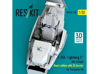 F-35a 'lightning Ii' Late Cockpit (Basic Edition With 3d Decals) For Trumpeter Kit (3d Printed) - image 3