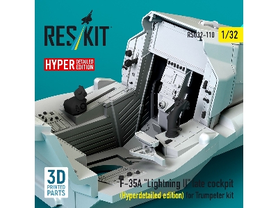 F-35a 'lightning Ii' Late Cockpit (Hyperdetailed Edition) For Trumpeter Kit (3d Printed) - image 1