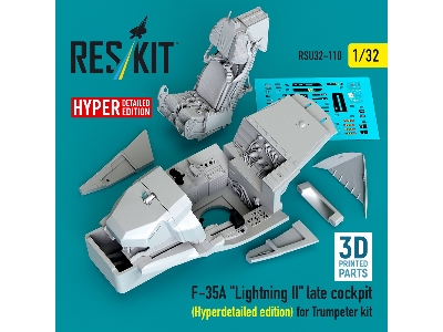 F-35a 'lightning Ii' Late Cockpit (Hyperdetailed Edition) For Trumpeter Kit (3d Printed) - image 2