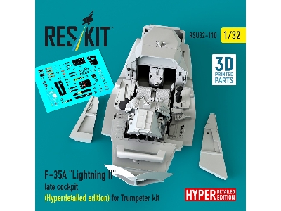 F-35a 'lightning Ii' Late Cockpit (Hyperdetailed Edition) For Trumpeter Kit (3d Printed) - image 3