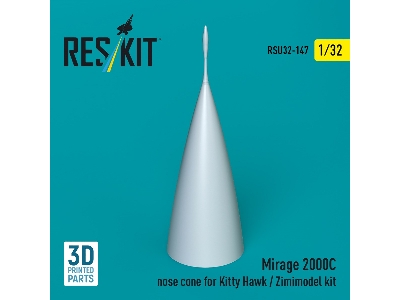 Mirage 2000c Nose Cone For Kitty Hawk / Zimimodel Kit (3d Printed) - image 1