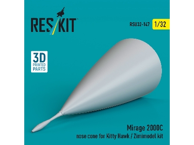Mirage 2000c Nose Cone For Kitty Hawk / Zimimodel Kit (3d Printed) - image 2