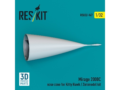Mirage 2000c Nose Cone For Kitty Hawk / Zimimodel Kit (3d Printed) - image 3