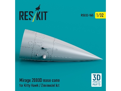 Mirage 2000d Nose Cone For Kitty Hawk / Zimimodel Kit (3d Printed) - image 2