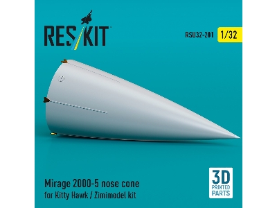 Mirage 2000-5 Nose Cone For Kitty Hawk / Zimimodel Kit (3d Printed) - image 2