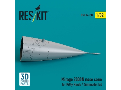 Mirage 2000n Nose Cone For Kitty Hawk / Zimimodel Kit (3d Printed) - image 1