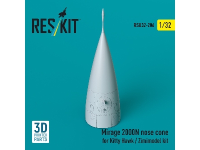 Mirage 2000n Nose Cone For Kitty Hawk / Zimimodel Kit (3d Printed) - image 2