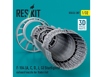 F-104 (A, C, D, J, G) 'starfighter' Exhaust Nozzle For Italeri Kit (3d Printed) - image 3