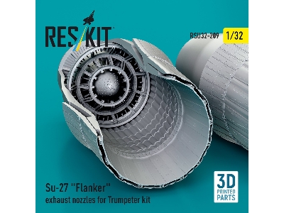 Su-27 'flanker' Exhaust Nozzles For Trumpeter Kit (3d Printed) - image 1