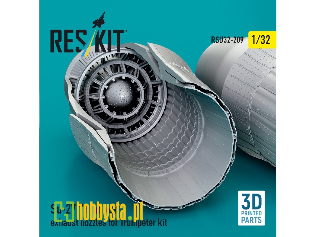 Su-27 'flanker' Exhaust Nozzles For Trumpeter Kit (3d Printed) - image 1