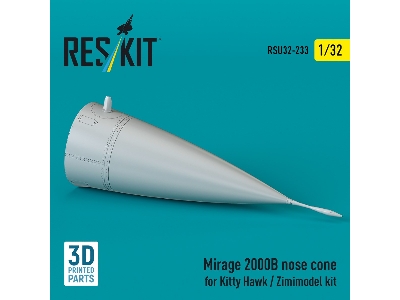 Mirage 2000b Nose Cone For Kitty Hawk / Zimimodel Kit (3d Printed) - image 1