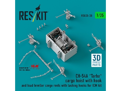 Ch-54a 'tarhe' Cargo Hoist With Hook And Load Leveller Cargo Reels With Lashing Hooks For Icm Kit (3d Printed) - image 1