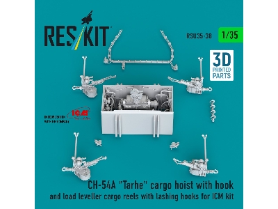 Ch-54a 'tarhe' Cargo Hoist With Hook And Load Leveller Cargo Reels With Lashing Hooks For Icm Kit (3d Printed) - image 2