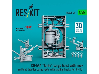Ch-54a 'tarhe' Cargo Hoist With Hook And Load Leveller Cargo Reels With Lashing Hooks For Icm Kit (3d Printed) - image 3