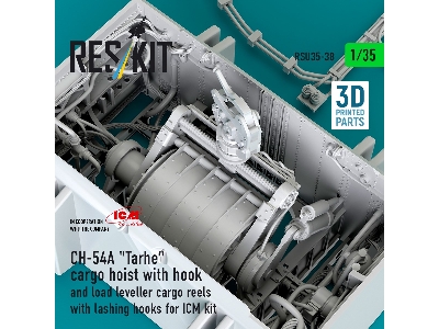 Ch-54a 'tarhe' Cargo Hoist With Hook And Load Leveller Cargo Reels With Lashing Hooks For Icm Kit (3d Printed) - image 4