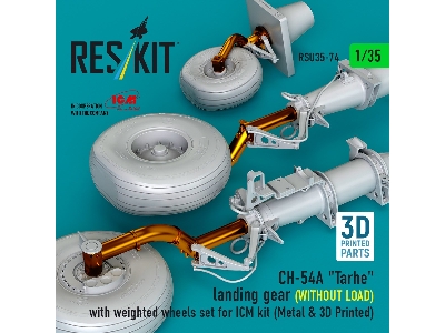 Ch-54a 'tarhe' Landing Gear (Without Load) With Weighted Wheels Set For Icm Kit (Metal & 3d Printed) - image 2