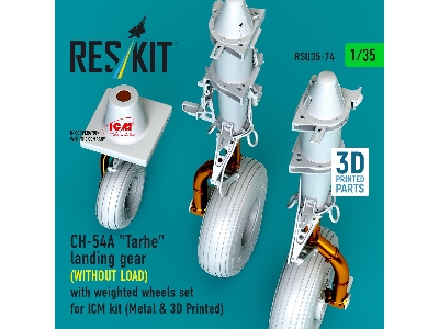 Ch-54a 'tarhe' Landing Gear (Without Load) With Weighted Wheels Set For Icm Kit (Metal & 3d Printed) - image 3