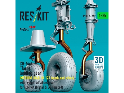 Ch-54a 'tarhe' Landing Gear (Medium Load, M-121 Bomb And Other) With Weighted Wheels Set For Icm Kit (Metal & 3d Printed) - imag