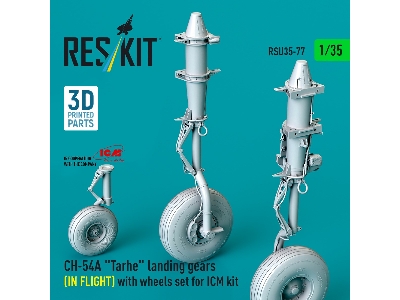 Ch-54a 'tarhe' Landing Gear (In Flight) With Wheels Set For Icm Kit (3d Printed) - image 1