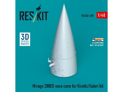 Mirage 2000d Nose Cone For Kinetic/Italeri Kit (3d Printed) - image 1