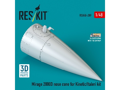 Mirage 2000d Nose Cone For Kinetic/Italeri Kit (3d Printed) - image 2