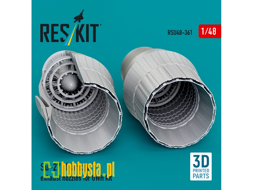 Su-27 'flanker' Exhaust Nozzles For Gwh Kit (3d Printed) - image 1 Su-27 'flanker' Exhaust Nozzles For Gwh Kit (3d Printed) - image 1