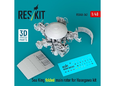 Sea King Folded Main Rotor For Hasegawa Kit (3d Printed) - image 1